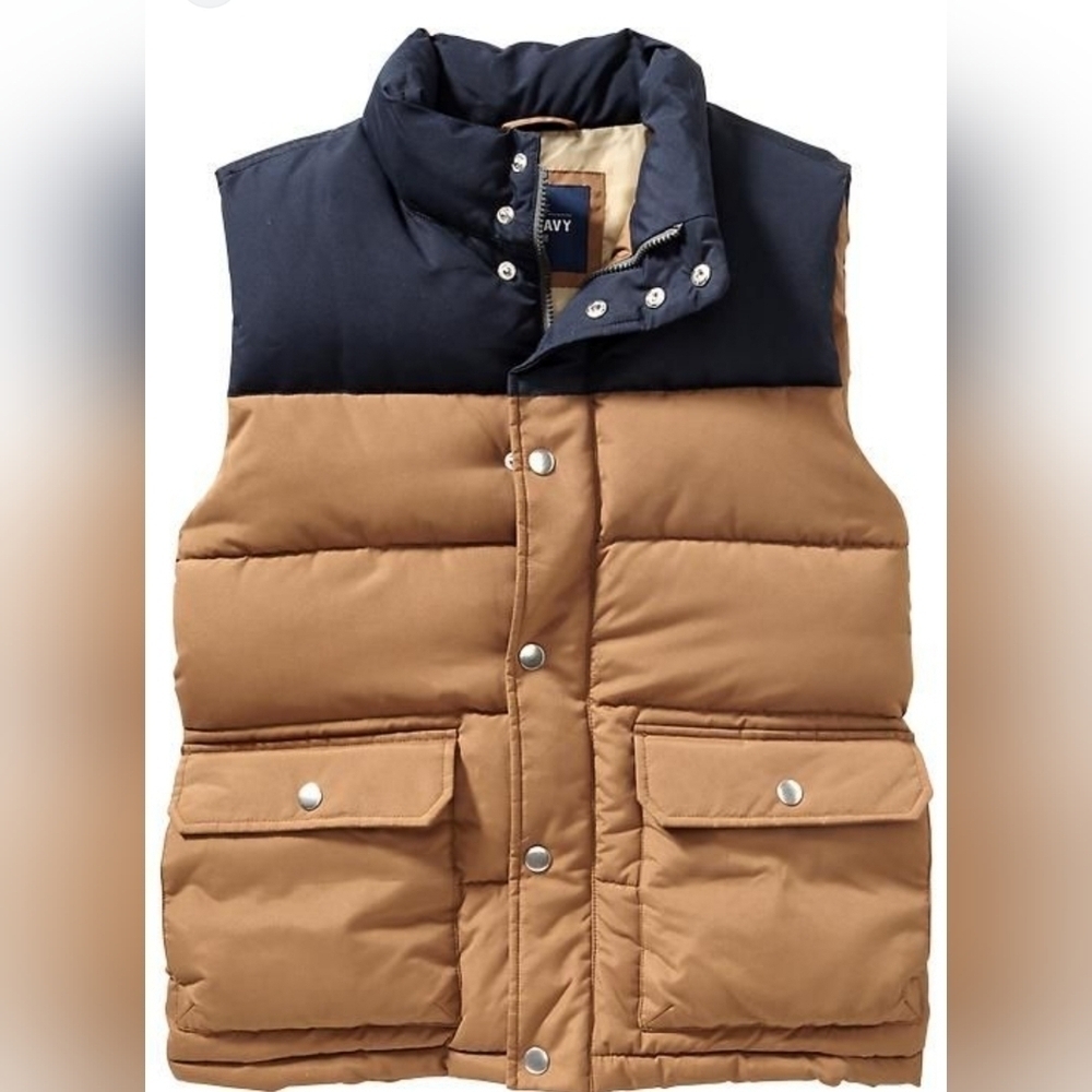 Old Navy 94 Puffer vest Colorblock Navy brown Outdoors Hiking XL